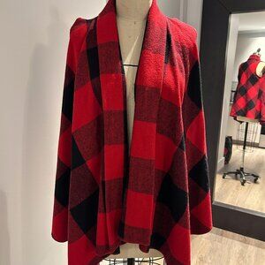 Checkered Shawl Handkerchief Wool Vest